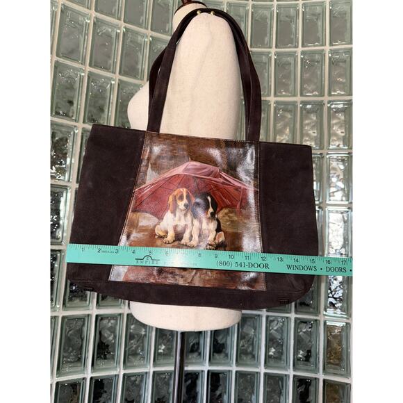 ICON Brown Genuine Leather - Cavalier dogs - Strap Purse - Picture 3 of 11